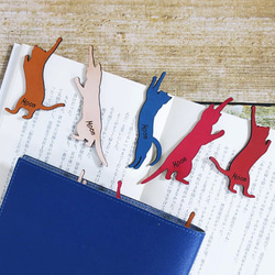 ☆猫ちゃん選べる☆手だし猫ちゃんの革しおり 1枚目の画像