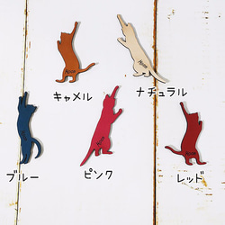 ☆猫ちゃん選べる☆手だし猫ちゃんの革しおり 2枚目の画像