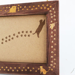 ■ 貓爪印相框（L 尺寸）/古董棕色 第3張的照片