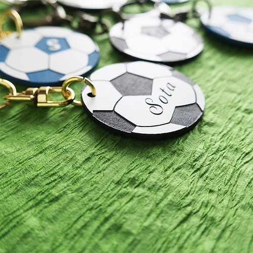 名入れ無料】 背番号刻印☆サッカーボール キーホルダー キーホルダー