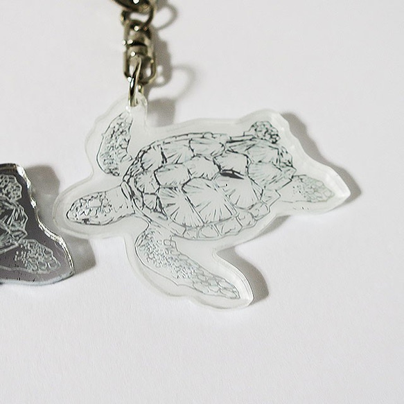 時尚的 Honu（海龜）鑰匙鏈 ☆ 2 種銀色可供選擇 !! 沖繩 ☆ 真實 第6張的照片