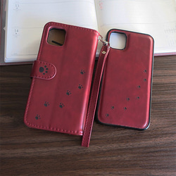 iPhone11可拆卸筆記本型保護殼（酒紅色）零錢包★名稱和免費送貨 第1張的照片