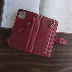 iPhone11可拆卸筆記本型保護殼（酒紅色）零錢包★名稱和免費送貨 第6張的照片