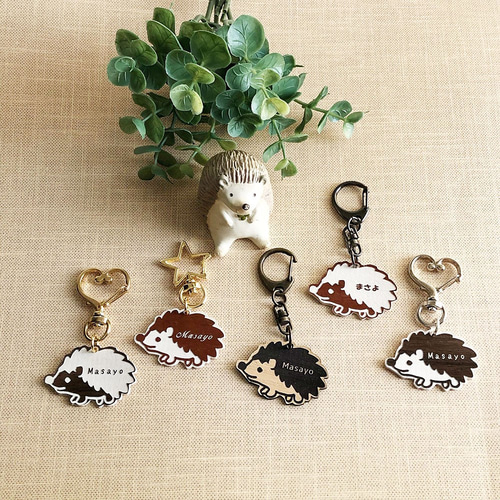 在庫なし　キーホルダー　ハリネズミ　【ギターハリちゃん】　ハンドメイド 在庫なし キーホルダー ハリネズミ 【ギターハリちゃん