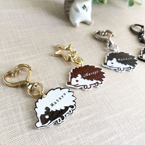 □ハリネズミのハリーのネームキーホルダー 名入れ＆ラッピング その他