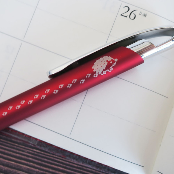 刺猬Tokotoko金屬圓珠筆（紅色）/敲類型名稱可免費插入 第8張的照片