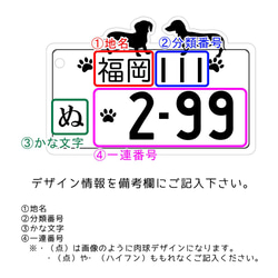 ★　ダックスフント ワンバープレート キーホルダー  ナンバープレート 4枚目の画像