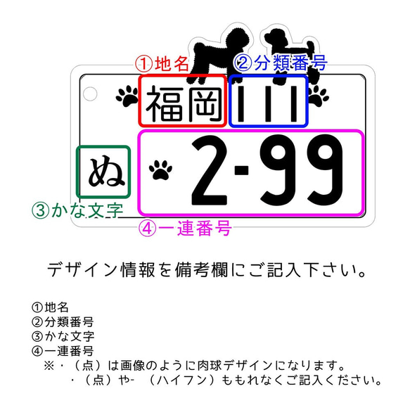 ★　プードル ワンバープレート  キーホルダー  ナンバープレート 4枚目の画像