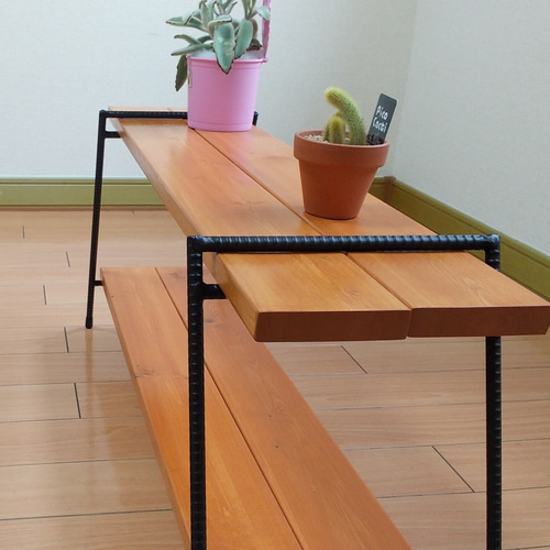 送料無料)板付アイアンシェルフ 多肉植物 フラワー観葉植物