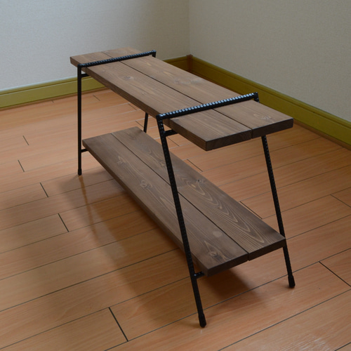 板付アイアンシェルフ キャンプ 観葉植物 ローテーブル シューズラック