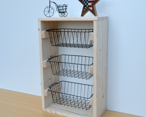ホワイト　6カゴ　ワイヤーバスケット シェルフ ハンドメイド　家具 0_775ca82d12624432728946f28557