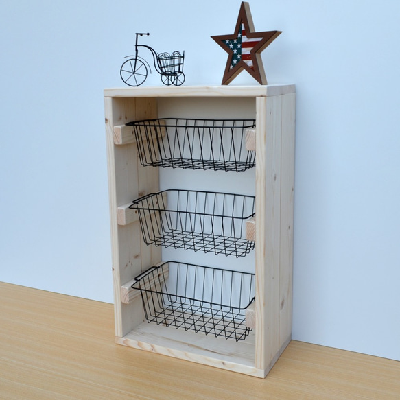 ワイヤーバスケットラック 棚 収納シェルフ 収納棚 かご カゴラック