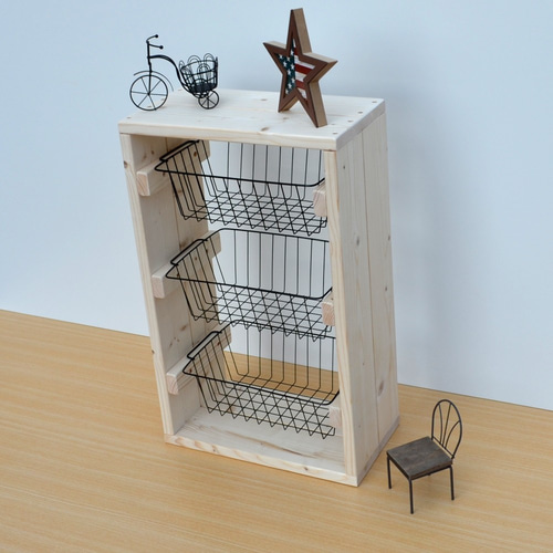 レトロポップ キッチンラック シェルフバスケット 昭和家具 廃盤