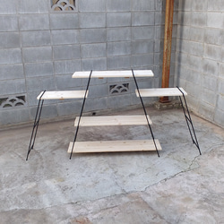 (送料無料)鉄脚高さ930㎜4段　アイアンシェルフ アイアンレッグ　キャンプ  アウトドア テーブル　アイアン 3枚目の画像