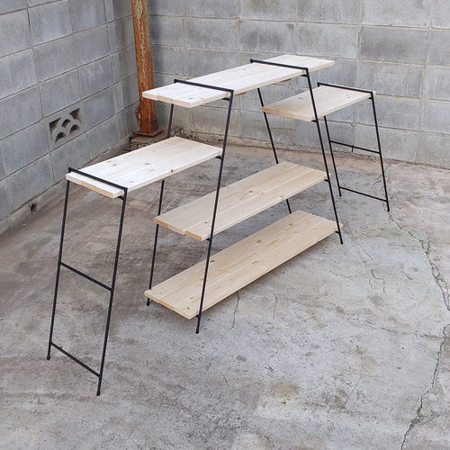 鉄脚 高さ930㎜4段 アイアンシェルフ レッグ 観葉植物ラック テーブル