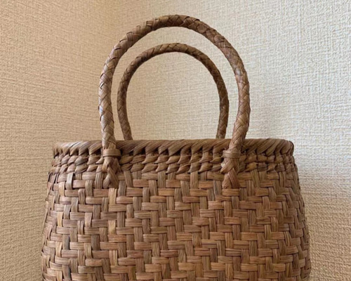 山葡萄 山葡萄かごバッグ 手作り 山葡萄籠バッグ 網代編み 内布