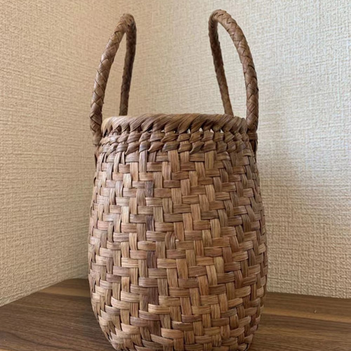 山葡萄 山葡萄かごバッグ 手作り 山葡萄籠バッグ 網代編み 内布
