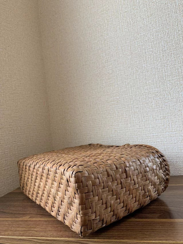 山葡萄　山葡萄かごバッグ　手作り　山葡萄籠バッグ　網代編み　定番　内布あり 