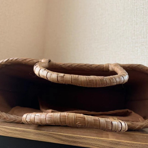 山葡萄 山葡萄かごバッグ 手作り 山葡萄籠バッグ 網代編み 定番 内布