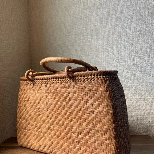 山葡萄 山葡萄かごバッグ 手作り 山葡萄籠バッグ 網代編み 細