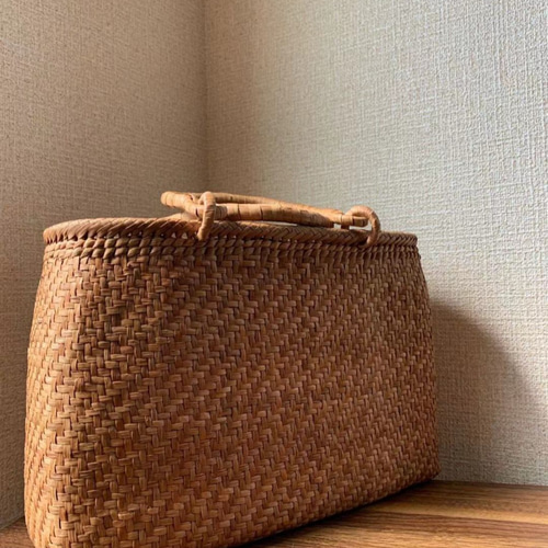 山葡萄 山葡萄かごバッグ 手作り 山葡萄籠バッグ 網代編み 細
