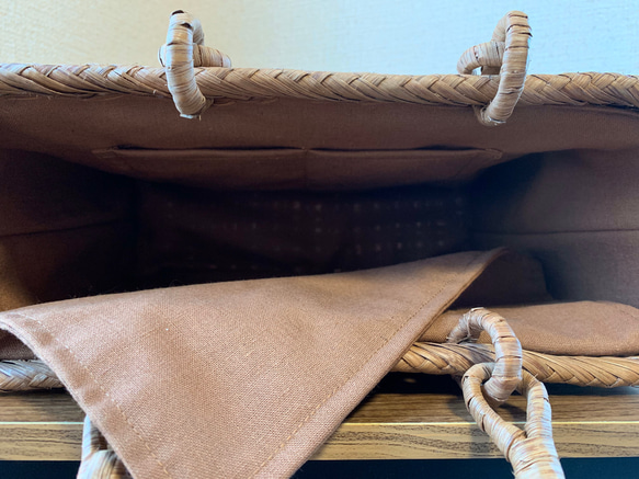 山葡萄　山葡萄かごバッグ　手編み　山葡萄籠バッグ　内布あり 5枚目の画像