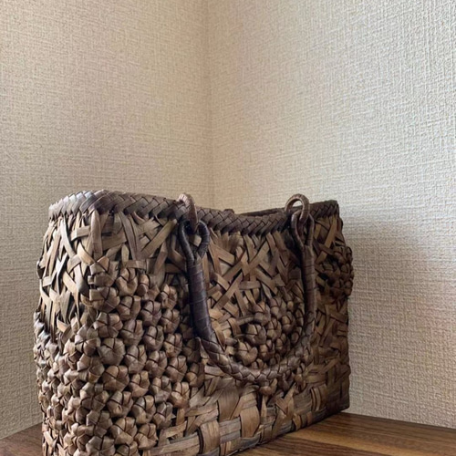 胡桃 クルミ くるみかごバッグ 手作り 胡桃籠バッグ 内布あり 胡桃 クルミ くるみかごバッグ 手作り 胡桃籠バッグ 内布あり