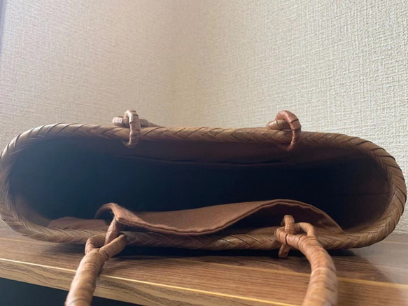 山葡萄　山葡萄かごバッグ　手作り　山葡萄籠バッグ　網代編み　定番　内布あり 