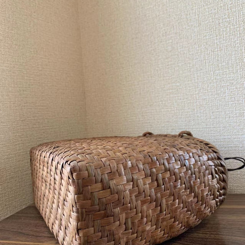 山葡萄 山葡萄かごバッグ 手作り 山葡萄籠バッグ 網代編み 内布あり