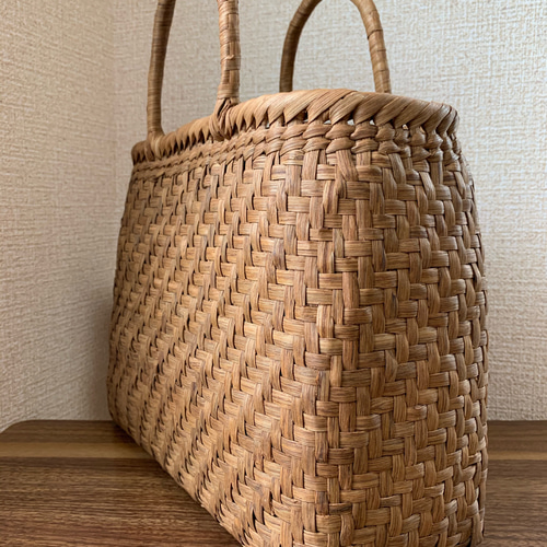 山葡萄 山葡萄籠バッグ 手作り 山葡萄かごバッグ 網代編み 内布