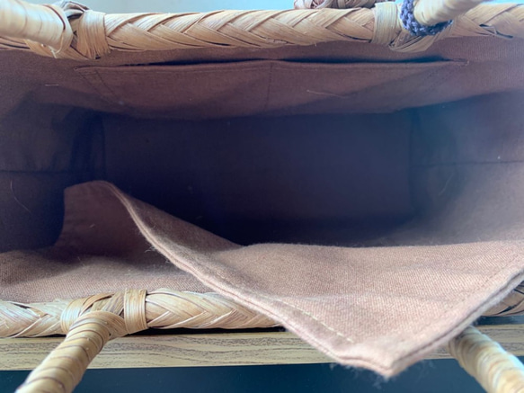 山葡萄　山葡萄籠バッグ　手作り　山葡萄かごバッグ　網代編み　内布あり 