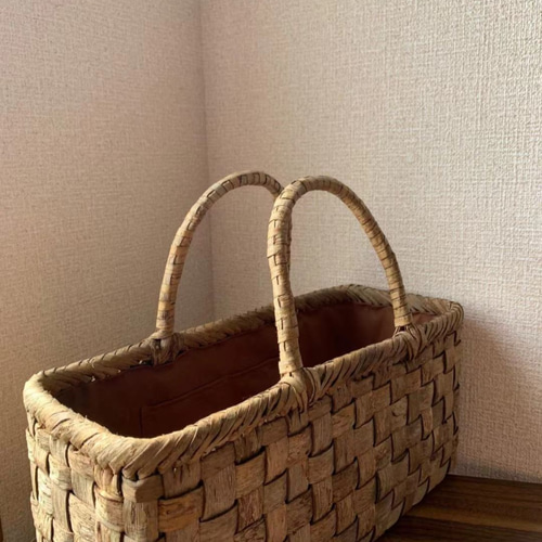 胡桃 くるみかごバッグ 手作り 胡桃籠バッグ クルミ表皮 内布 胡桃 くるみかごバッグ 手作り 胡桃籠バッグ クルミ表皮 内布