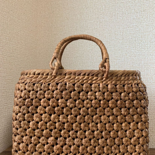 山葡萄 山葡萄籠バッグ 山葡萄かごバッグ 花編み 内布あり かごバッグ