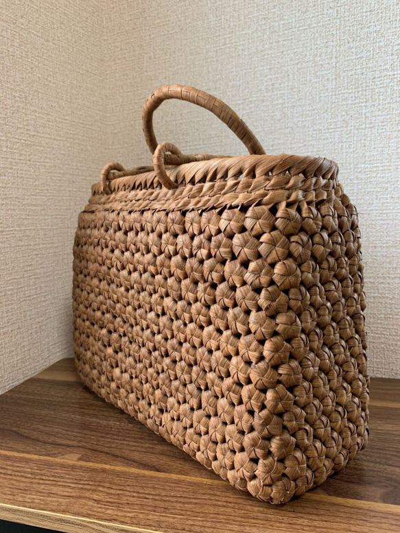 山葡萄　山葡萄籠バッグ　山葡萄かごバッグ　花編み　内布あり 