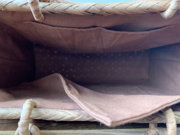 山葡萄　山葡萄籠バッグ　山葡萄かごバッグ　花編み　内布あり 