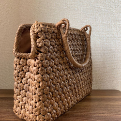 山葡萄　山葡萄かごバッグ　手作り　山葡萄籠バッグ　花編み　籠バッグ 2枚目の画像