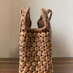 山葡萄　山葡萄かごバッグ　手作り　山葡萄籠バッグ　花編み　籠バッグ 3枚目の画像