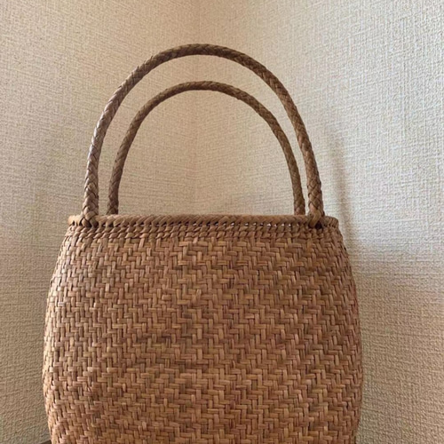 山葡萄 山葡萄籠バッグ 手作り 山葡萄かごバッグ 網代編み 細ひご 内布 