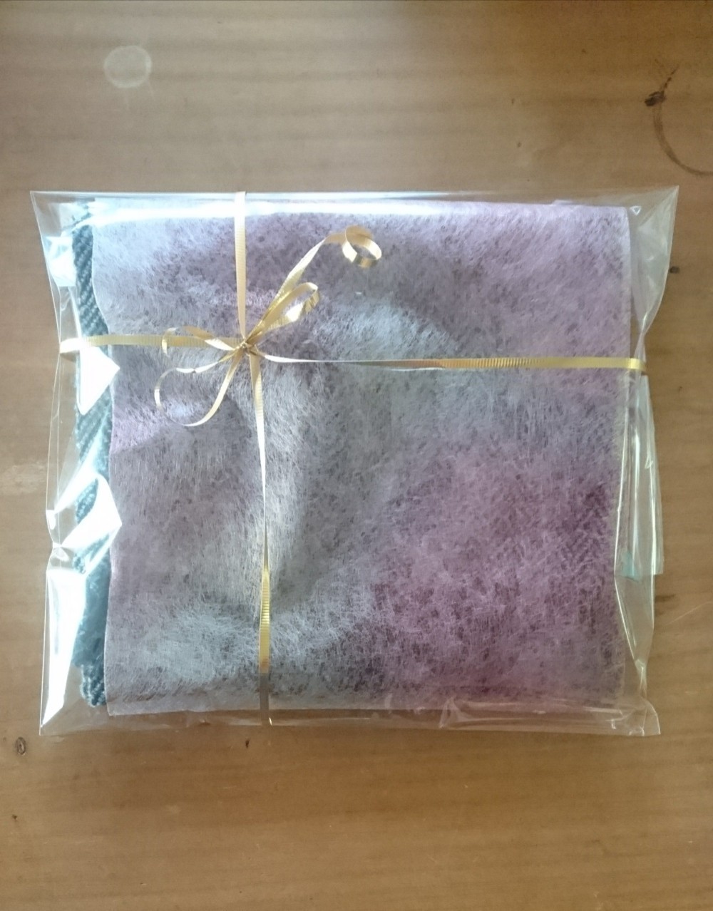 タスマニアラムウール 手織りマフラー　バーズアイ ワイン×ホワイト【送料無料】