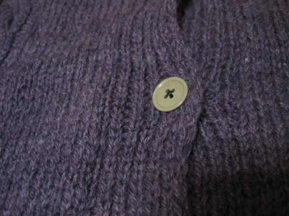 カーディガン　ウール100％手編みなのに安価　とても大きなサイズ　KS076 10枚目の画像