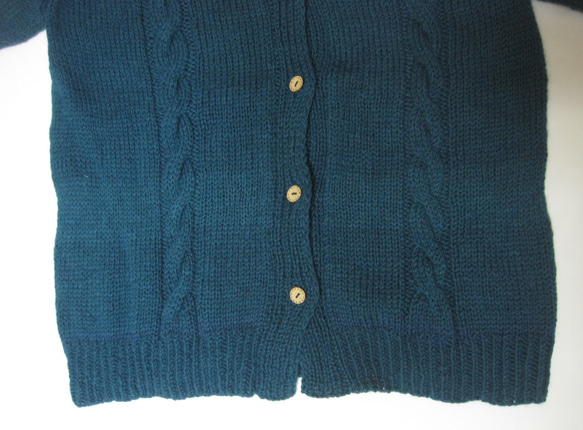 カーディガン　ウール100％手編みなのに安価　とても大きなサイズ　KS085 9枚目の画像