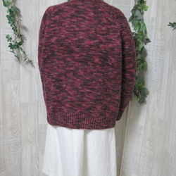 カーディガン　ウール100％手編みなのに安価　とても大きなサイズ　KS039 5枚目の画像