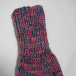 靴下　ウール100％手編みなのに安価  大人用Ｋ437 3枚目の画像