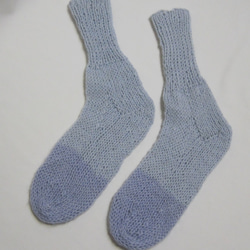 靴下　ウール100％手編みなのに安価  大人用Ｋ441 3枚目の画像