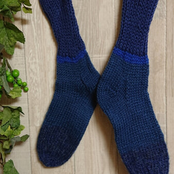 靴下　ウール100％手編みなのに安価 K463 1枚目の画像