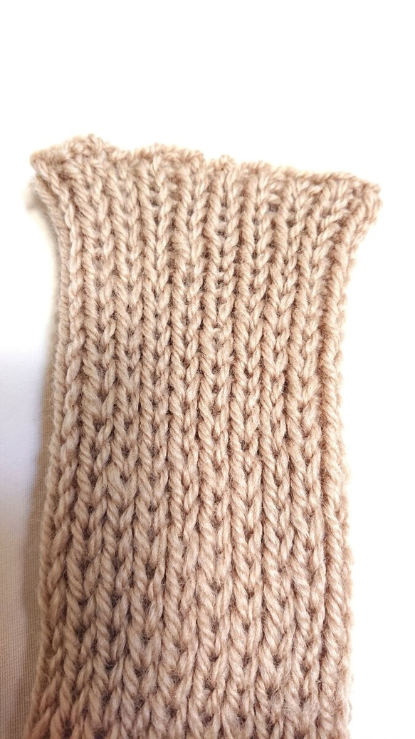 レッグウォーマー ウール100％ 手編み　やっぱりウールは肌触りが良く暖かい！K470 3枚目の画像