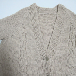 ウール100％　手編みで高品質の半袖カーディガン とても大きなサイズKS092 8枚目の画像