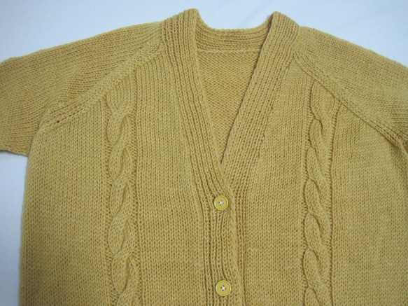 ウール100％　手編みで高品質の半袖カーディガン とても大きなサイズKS096 9枚目の画像