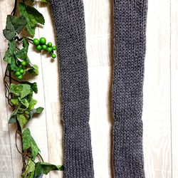 レッグウォーマー ウール100％ 手編み　やっぱりウールは肌触りが良く暖かい！K498 1枚目の画像