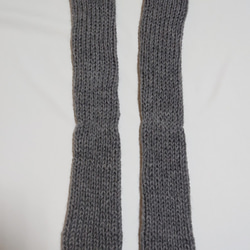 レッグウォーマー ウール100％ 手編み　やっぱりウールは肌触りが良く暖かい！K498 2枚目の画像